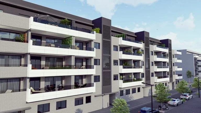 Render del Edificio Zaragoza desde abajo