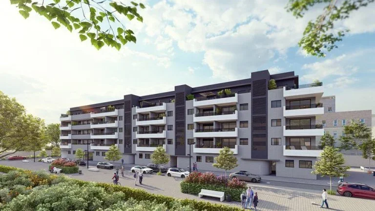 Render de la fachada del Edificio Zaragoza en Paiporta